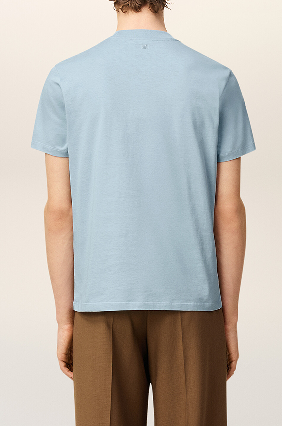 AMI Jersey t-shirt with logo Men LIGHT BLUE 3