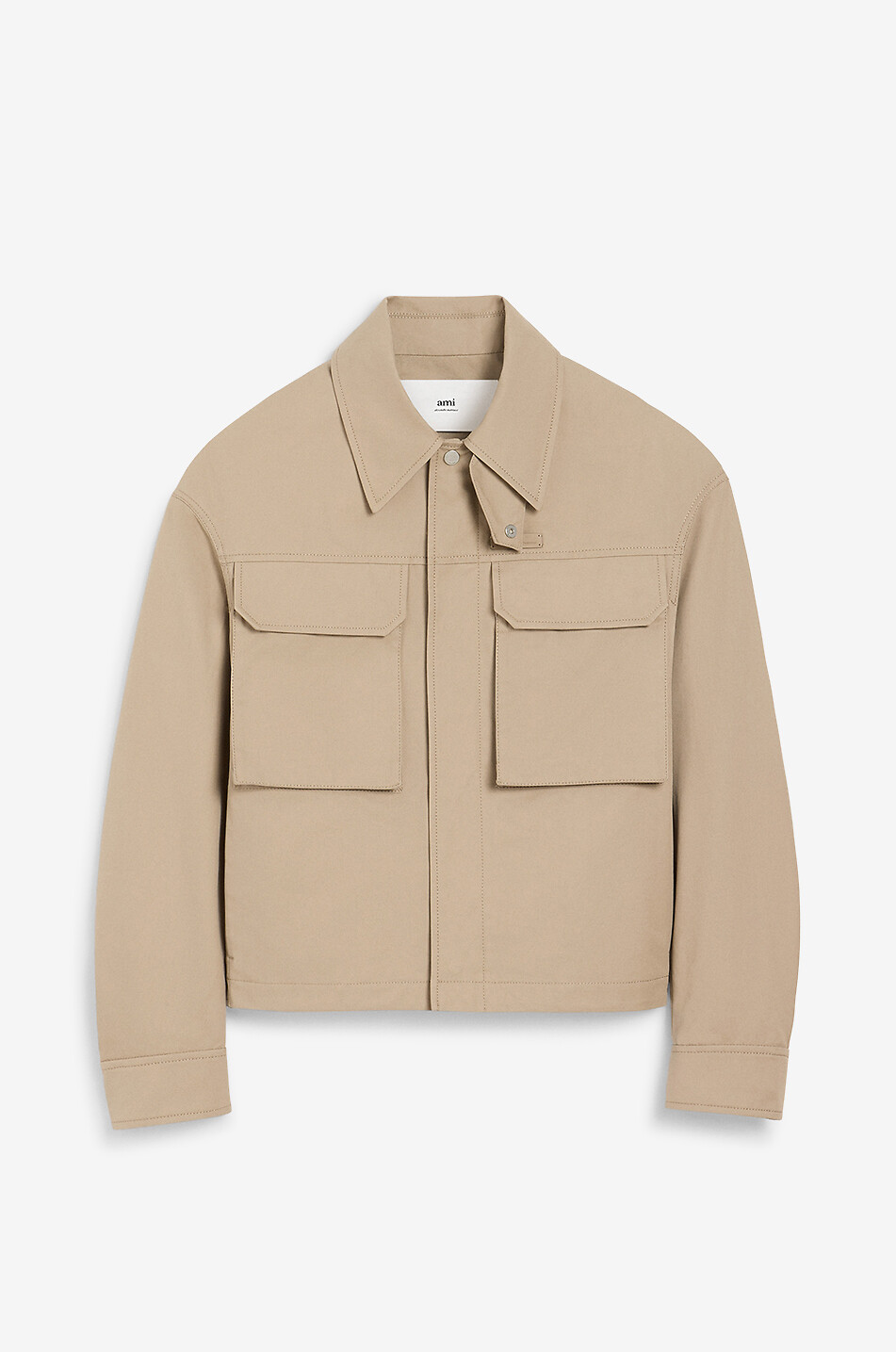 AMI Kurze Jacke aus Baumwollgabardine Herren BEIGE 1