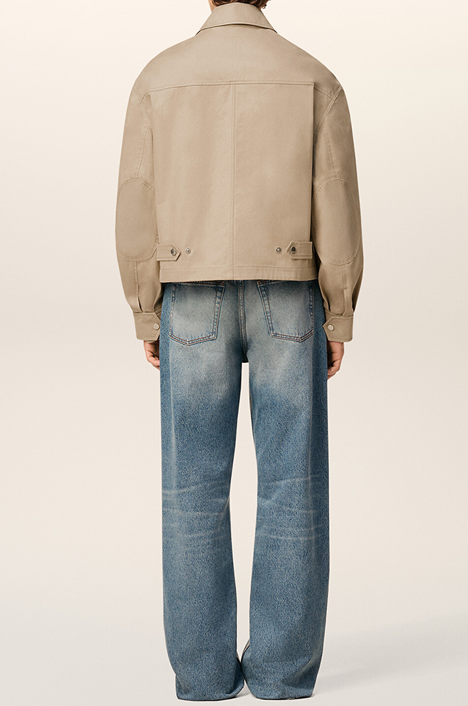 AMI Kurze Jacke aus Baumwollgabardine Herren BEIGE 3