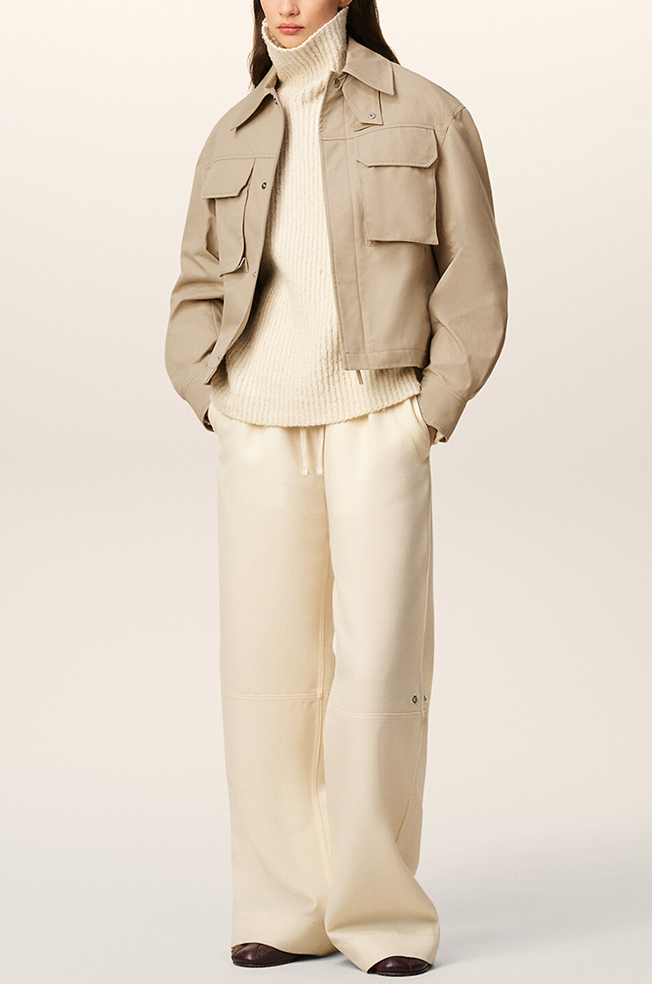 AMI Kurze Jacke aus Baumwollgabardine Herren BEIGE 7