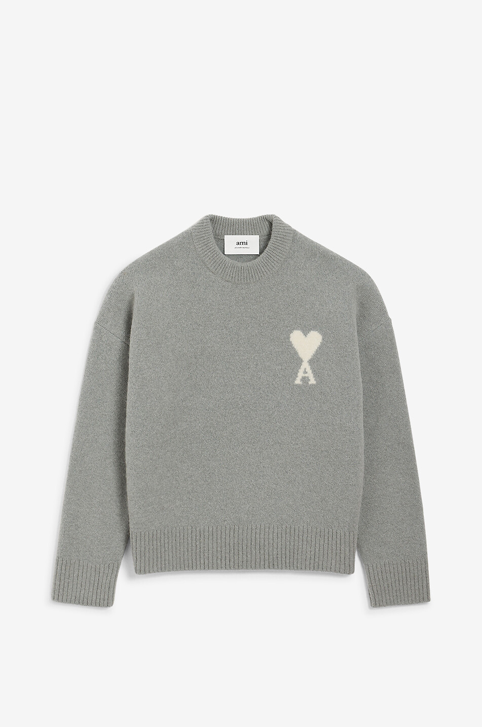 AMI ami de cœur alpaca and lambswool crewneck jumper Men GREY 1