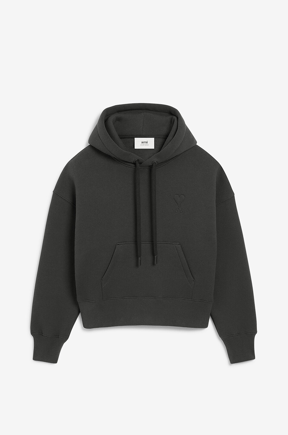 AMI Ami de Cœur hooded cotton blend sweatshirt Men DARK GREY 1