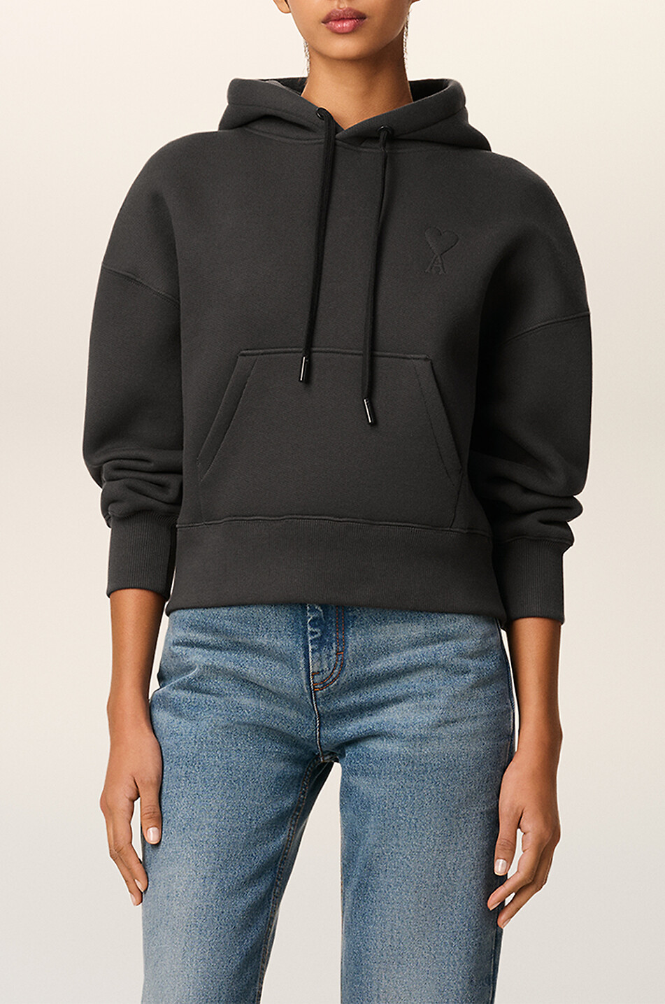 AMI Ami de Cœur hooded cotton blend sweatshirt Men DARK GREY 7