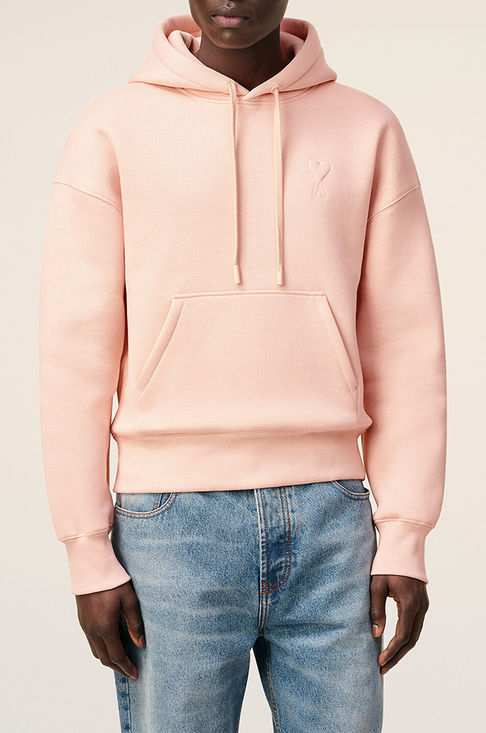 AMI Sweat-shirt à capuche en coton mélangé Ami de Cœur Homme ROSE CLAIR 2