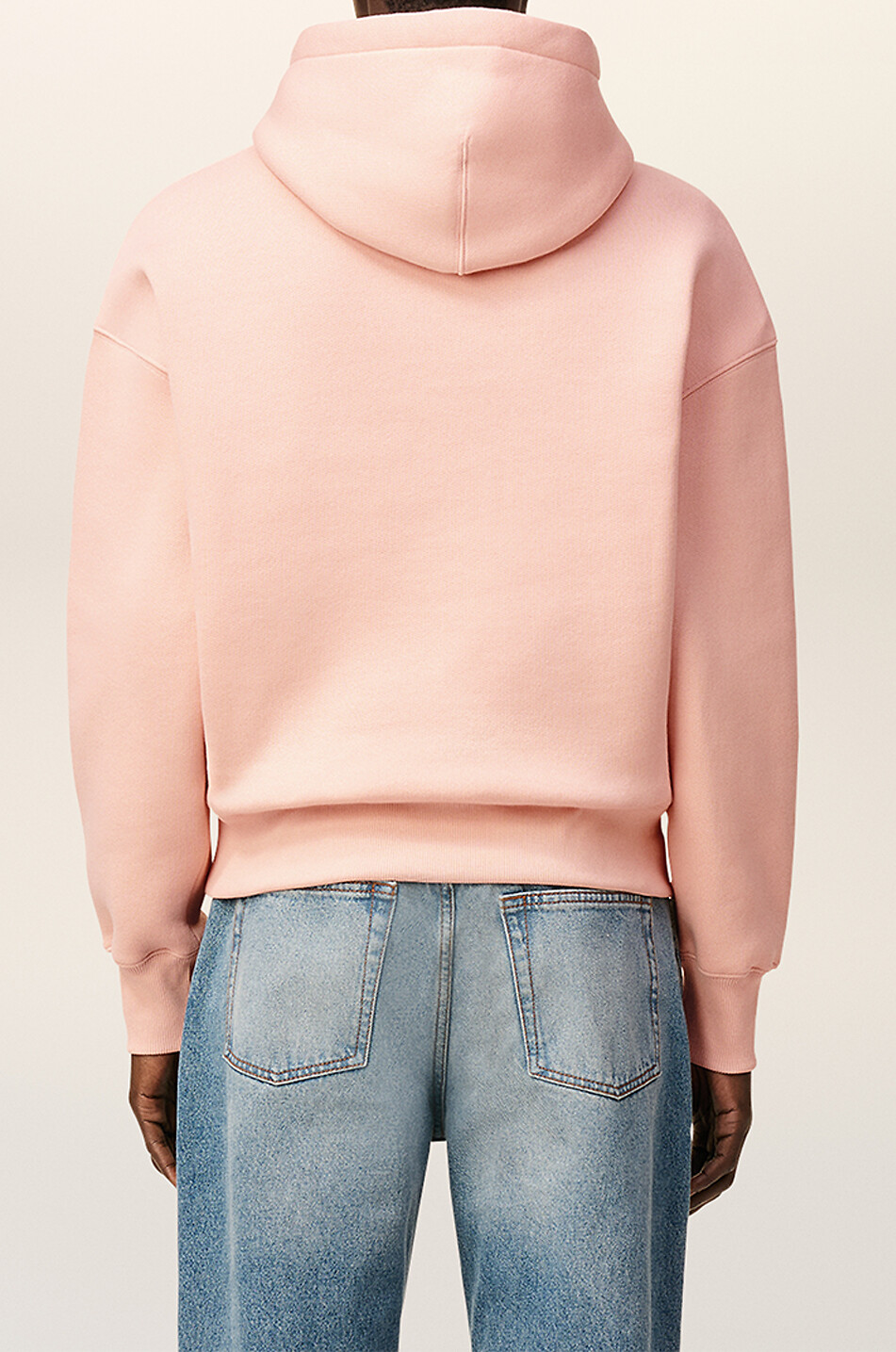 AMI Sweat-shirt à capuche en coton mélangé Ami de Cœur Homme ROSE CLAIR 3