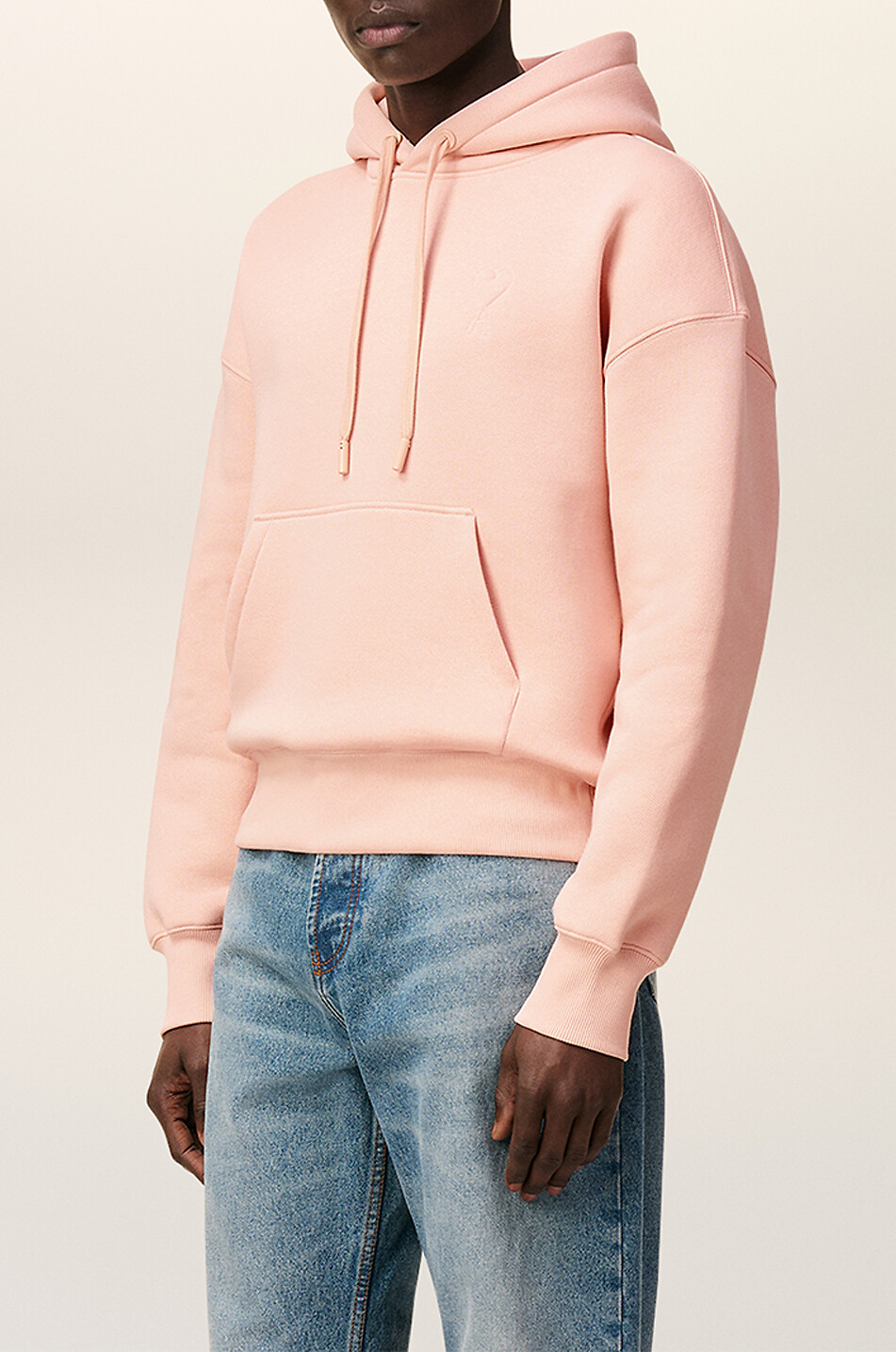 AMI Sweat-shirt à capuche en coton mélangé Ami de Cœur Homme ROSE CLAIR 4