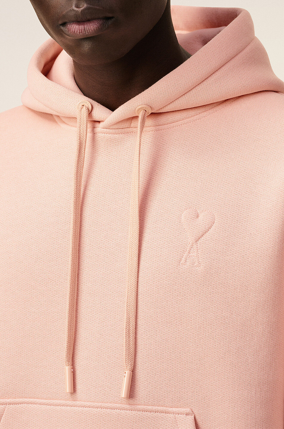 AMI Sweat-shirt à capuche en coton mélangé Ami de Cœur Homme ROSE CLAIR 5
