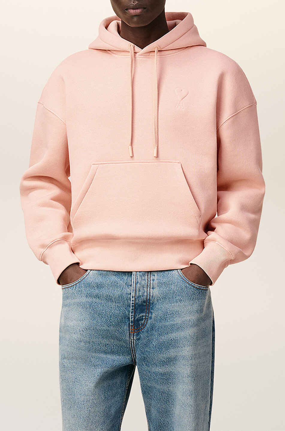 AMI Sweat-shirt à capuche en coton mélangé Ami de Cœur Homme ROSE CLAIR 6