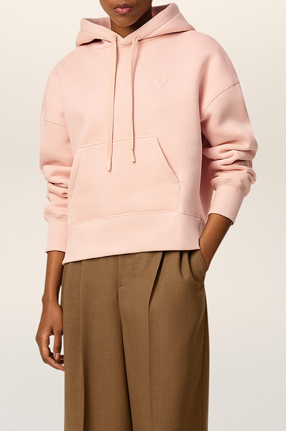 AMI Sweat-shirt à capuche en coton mélangé Ami de Cœur Homme ROSE CLAIR 7