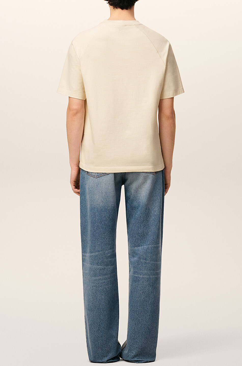 AMI Baumwoll-Jersey T-Shirt Herren CREMEFARBEN 3