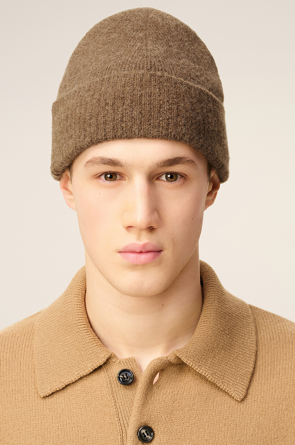 AMI Alpaka-Strickmütze Ami de Cœur Herren BRAUN 3