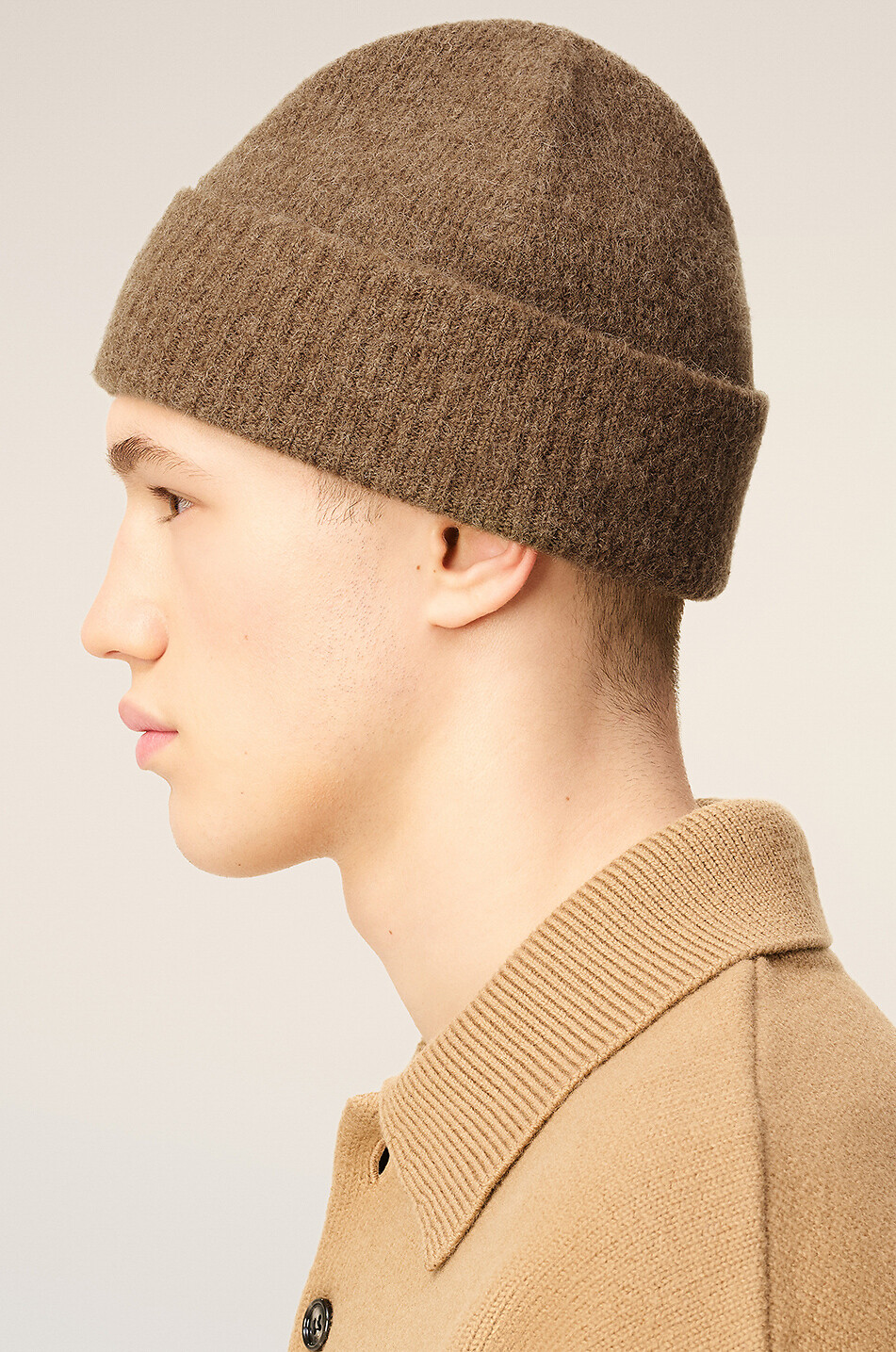 AMI Alpaka-Strickmütze Ami de Cœur Herren BRAUN 4