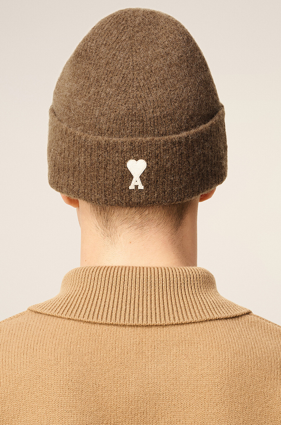 AMI Alpaka-Strickmütze Ami de Cœur Herren BRAUN 5
