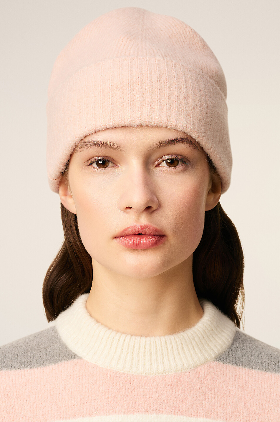 Ami de Cœur alpaca knit beanie - AMI - LIGHT PINK - Bongénie