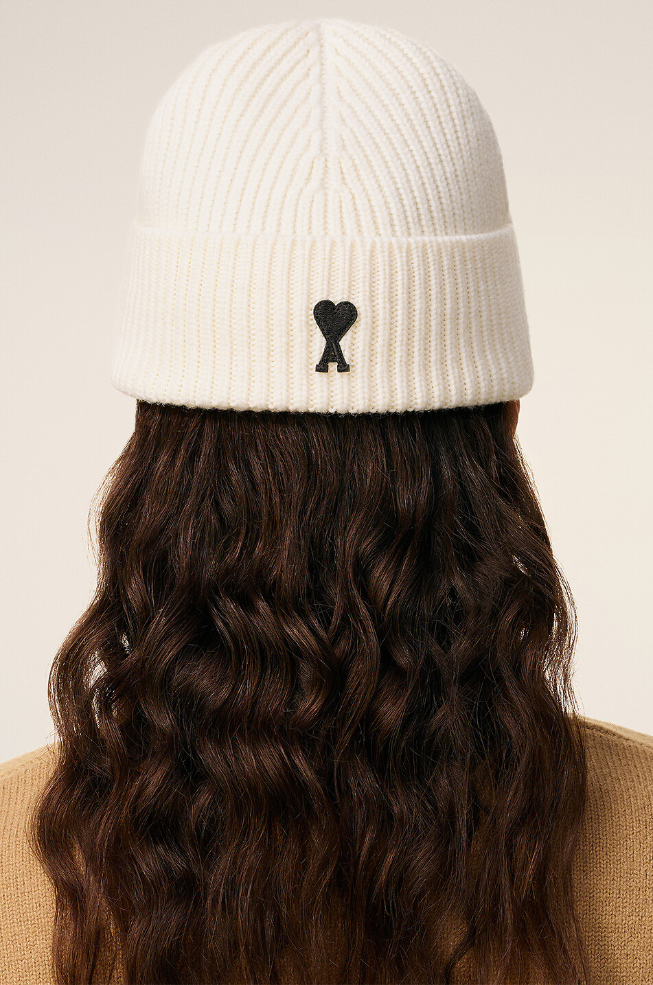 AMI Felted merino wool beanie Men EGGSHELL 5