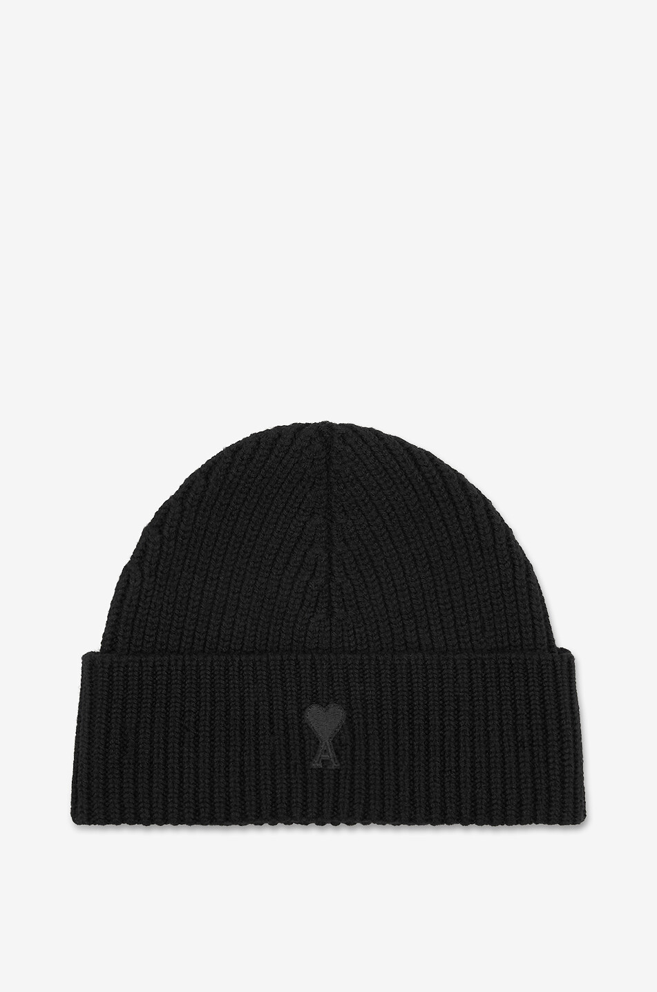 AMI Felted merino wool beanie Men BLACK 1