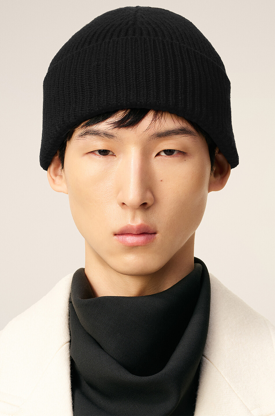 AMI Felted merino wool beanie Men BLACK 3