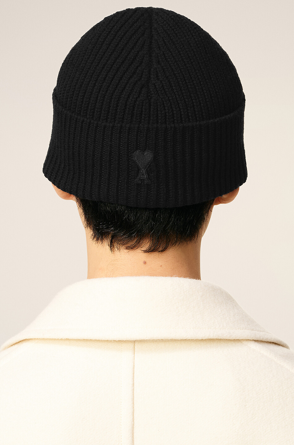AMI Felted merino wool beanie Men BLACK 4