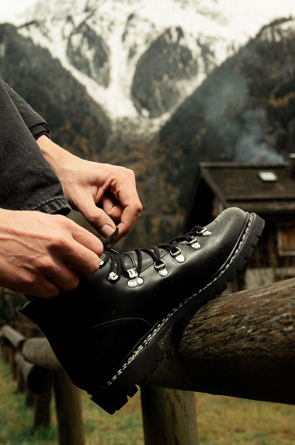 PARABOOT Glattleder-Schnürstiefeletten Avoriaz Herren SCHWARZ 5