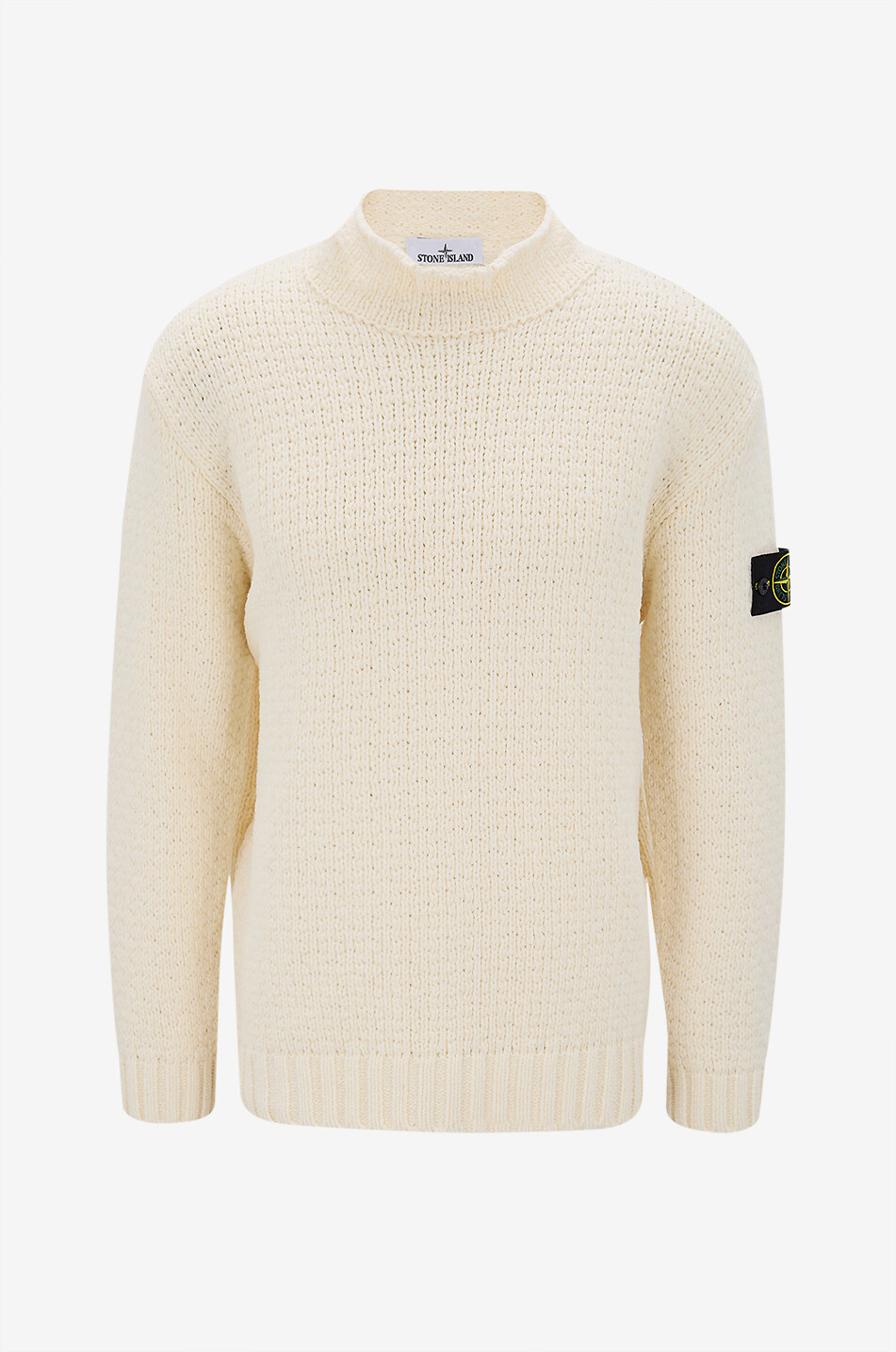 STONE ISLAND Pullover mit Rundhalsausschnitt aus Baumwolle 5100019 Herren CREMEFARBEN 1