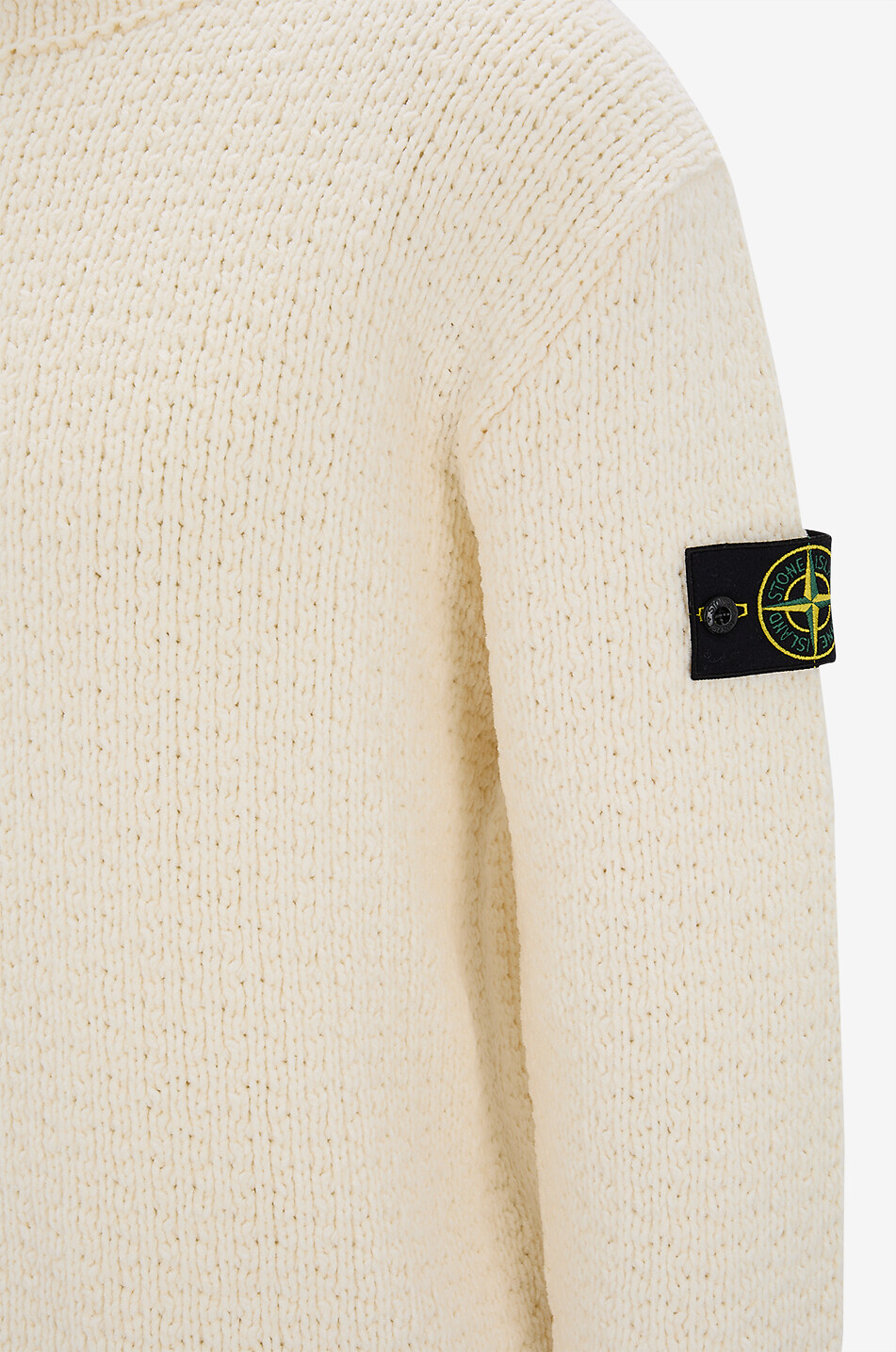 STONE ISLAND Pullover mit Rundhalsausschnitt aus Baumwolle 5100019 Herren CREMEFARBEN 3