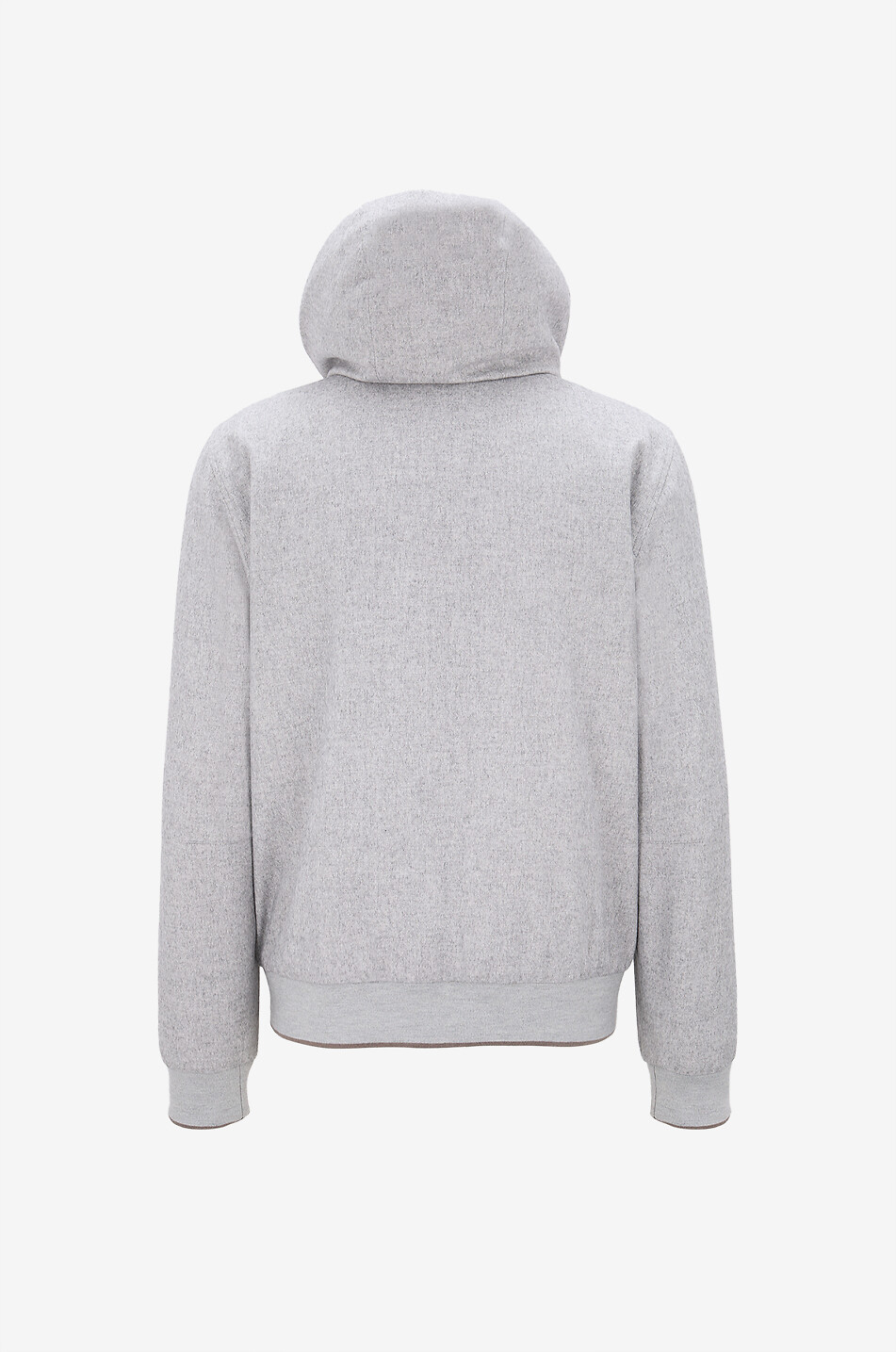 HERNO Hooded short silk and cashmere jacket Men MEDIUM GREY 2