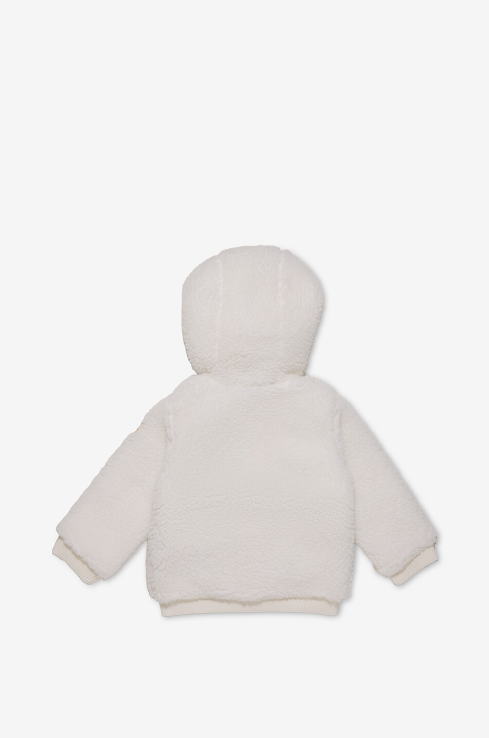 MONCLER Cardigan zippé à capuche et volants bébé en polaire teddy Bébé BLANC 2