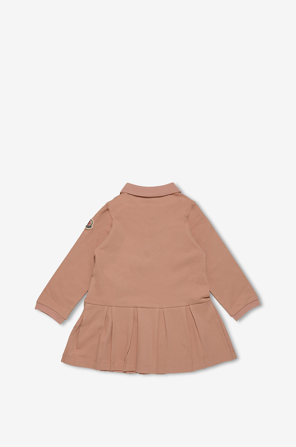 MONCLER Long-sleeved pleated baby polo dress Baby PINK 2