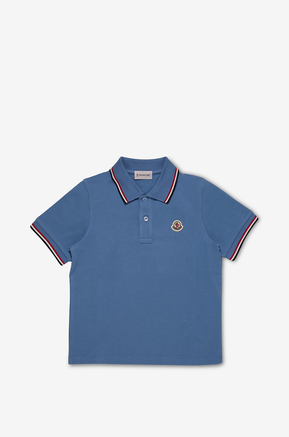 Boys' polo shirt with tricolour trims