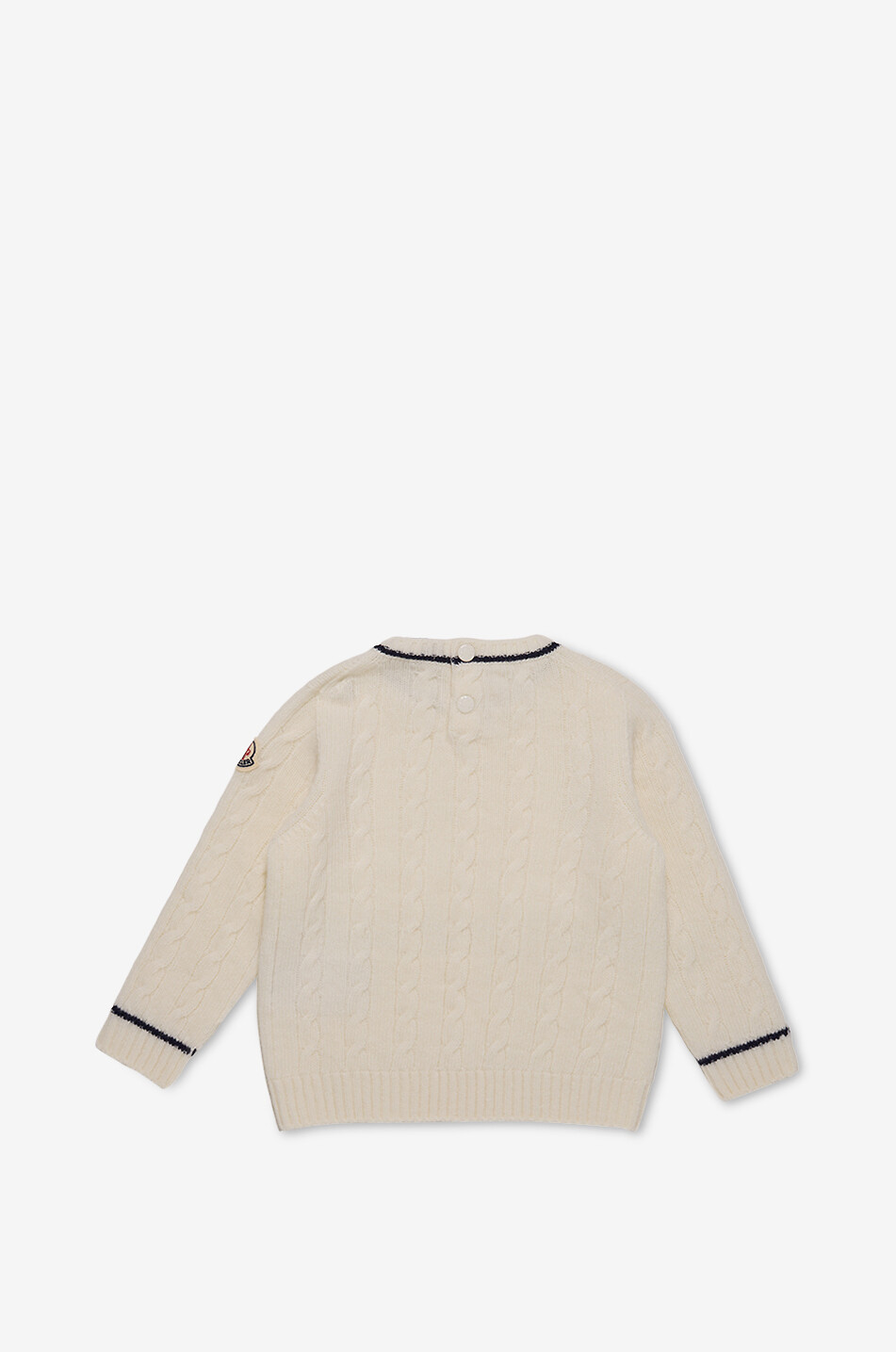 MONCLER Pull torsadé bébé en laine à lisérés contrastés Bébé BLANC 2