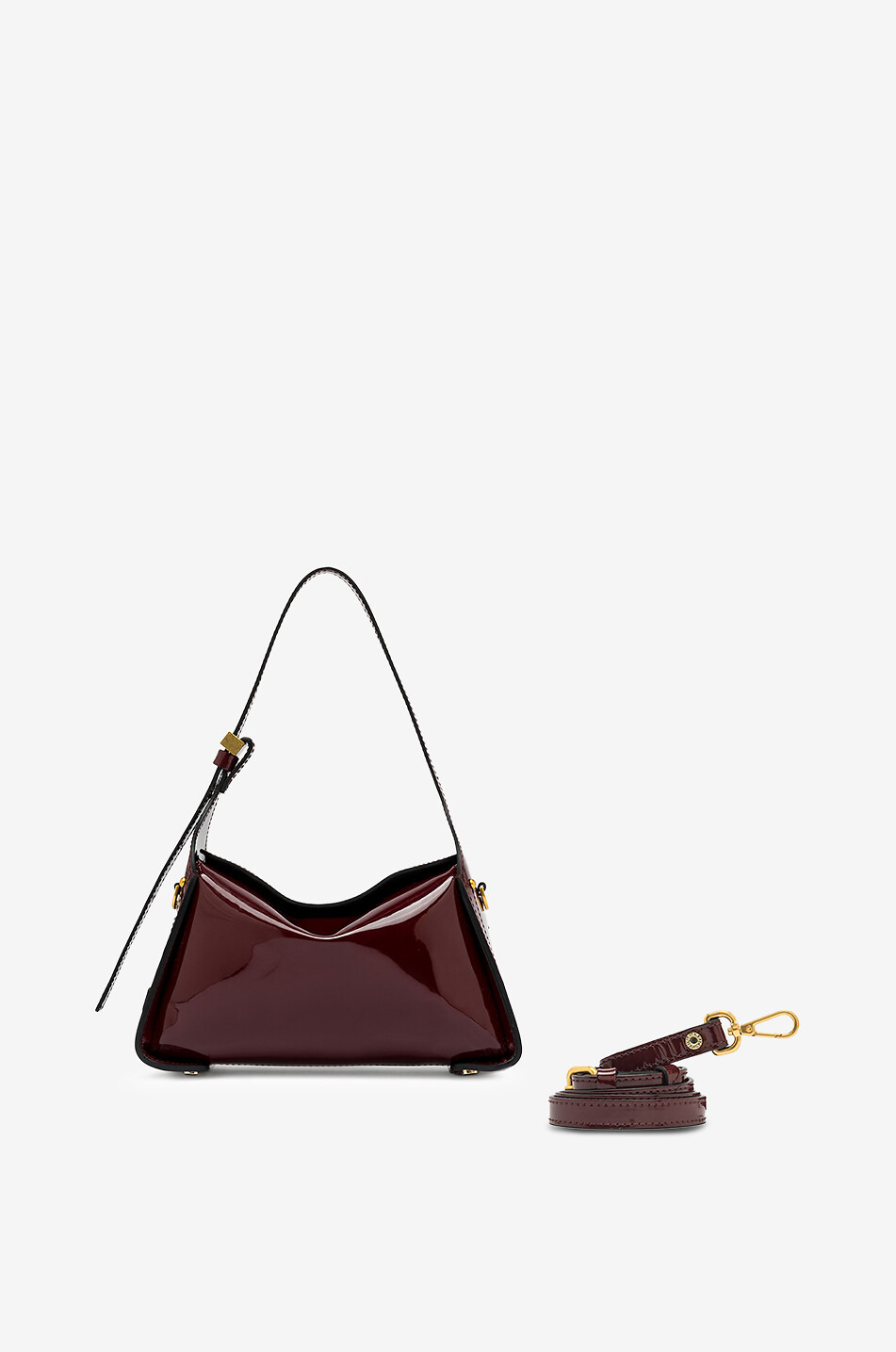 Sac porté épaule en cuir verni Penelope