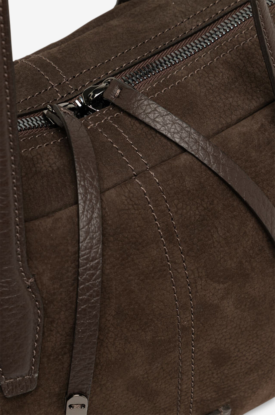 GIANNI CHIARINI Aryna suede bowling bag Women DARK BROWN 4