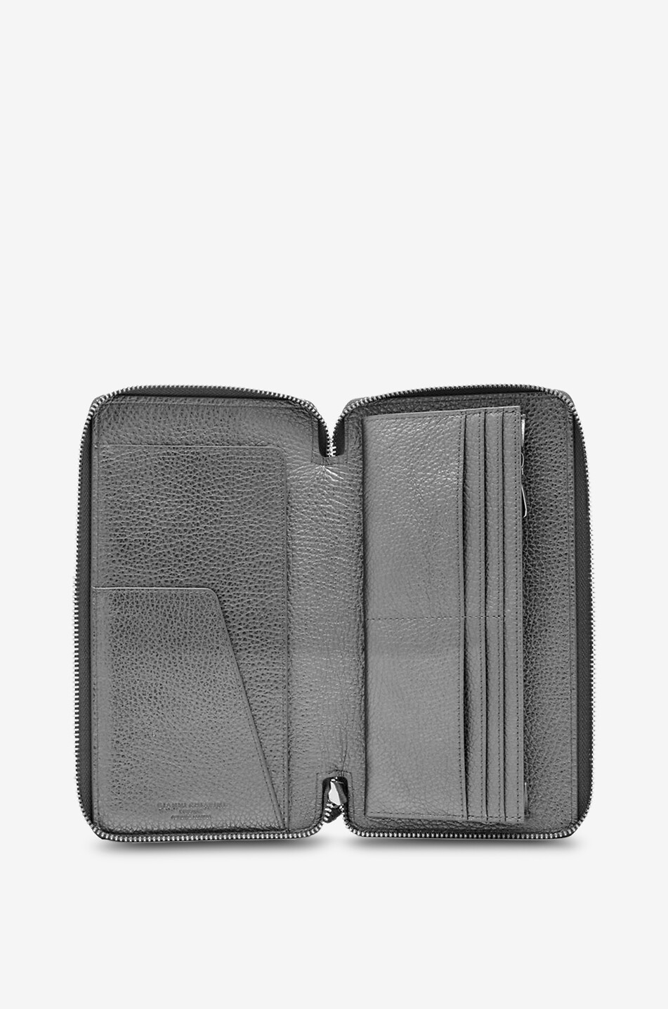 GIANNI CHIARINI Dollaro grained leather rectangular wallet Women GREY 4