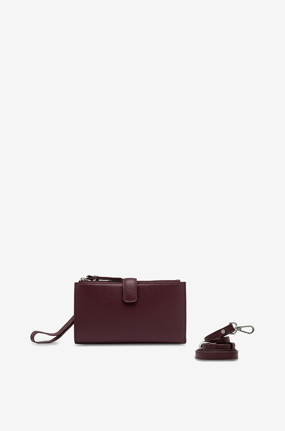 GIANNI CHIARINI Dollaro rectangular grained leather wallet Women DARK RED 2