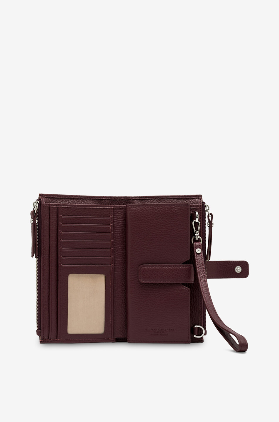 GIANNI CHIARINI Dollaro rectangular grained leather wallet Women DARK RED 4