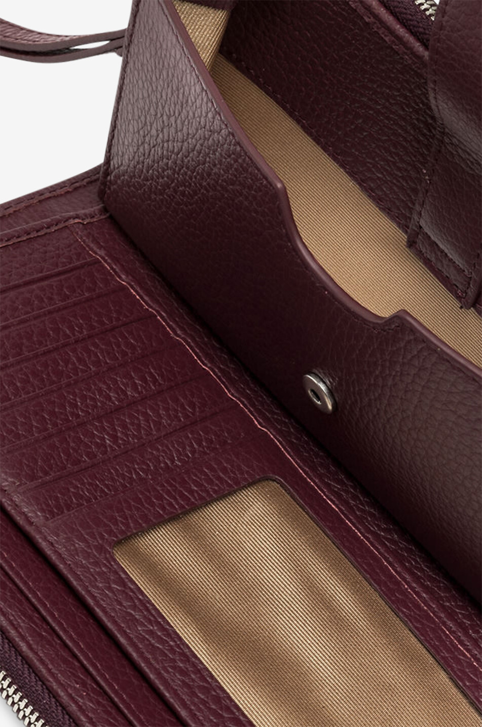 GIANNI CHIARINI Dollaro rectangular grained leather wallet Women DARK RED 5