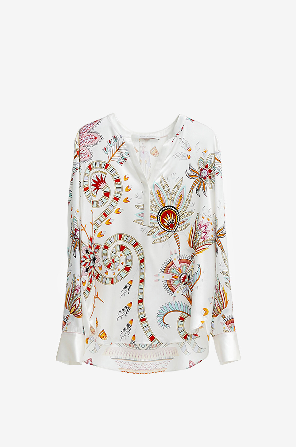 HERZENS Long-sleeve printed satin blouse Women MULTI COLOURED 1