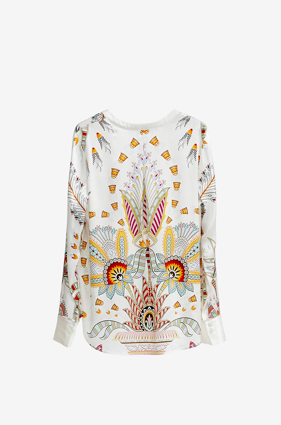 HERZENS Long-sleeve printed satin blouse Women MULTI COLOURED 2