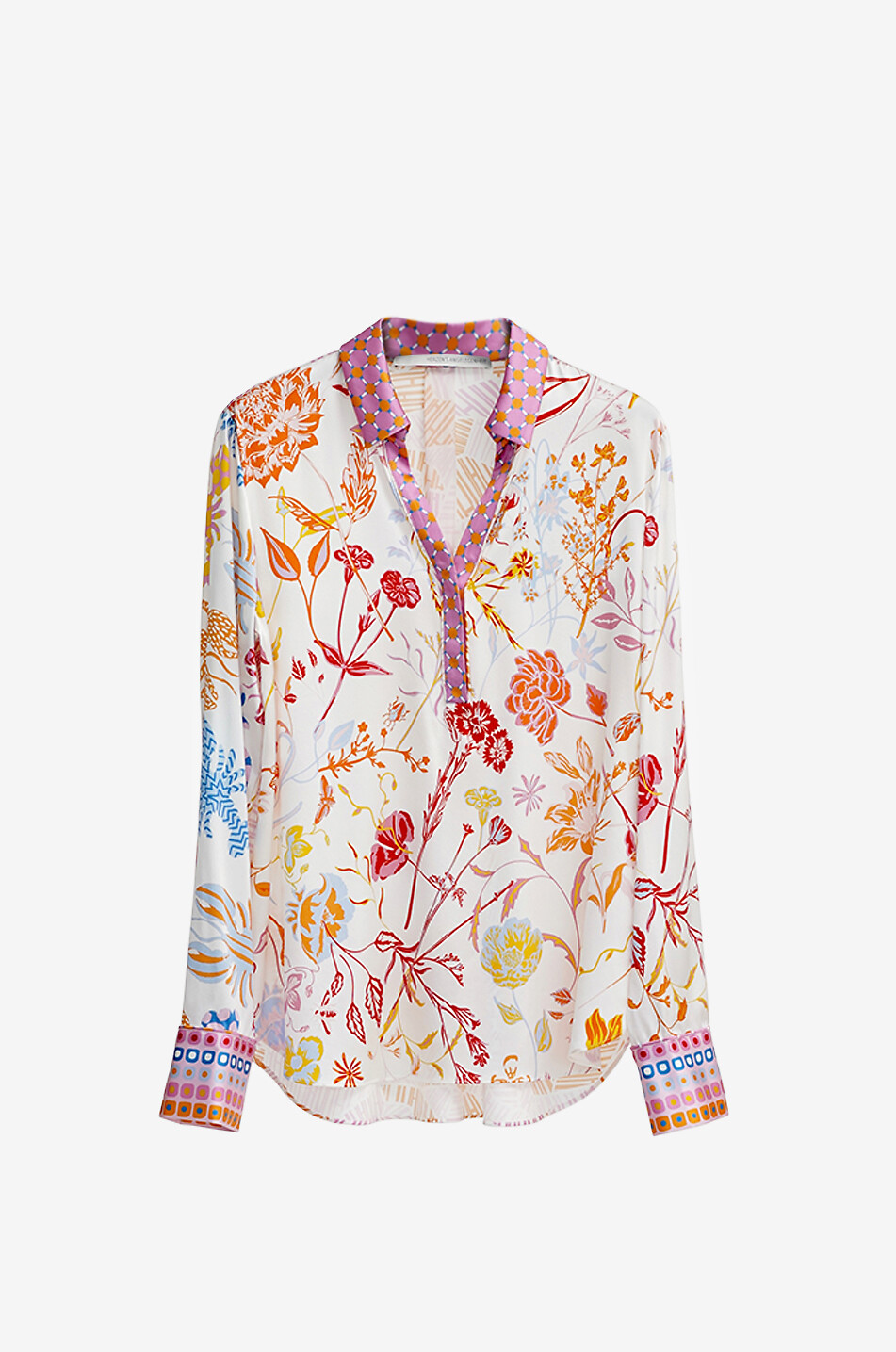 Satin-Hemd mit Blumenmuster