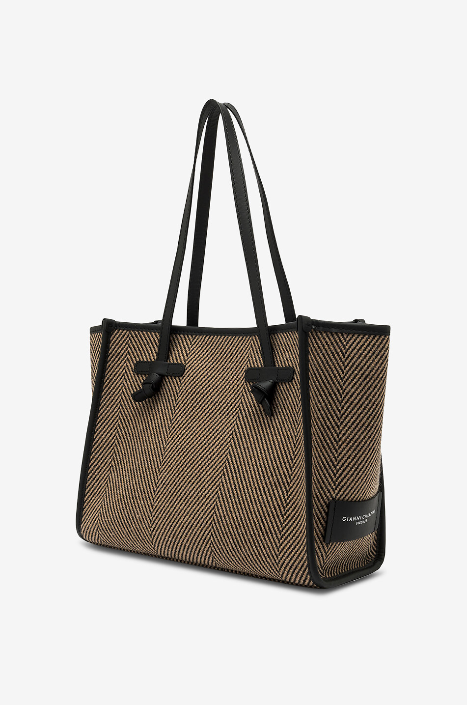 GIANNI CHIARINI Chevron-Canvas Shopper Marcella Spiga Damen SCHWARZ 4