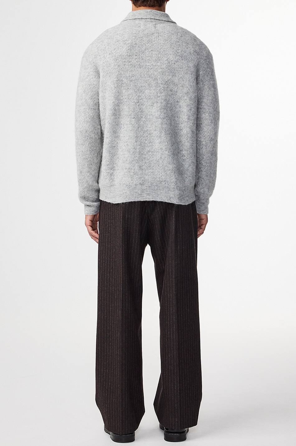 NN07 Gerippter Poloshirt mit Reissverschlusskragen Alfie Herren GRAU 3