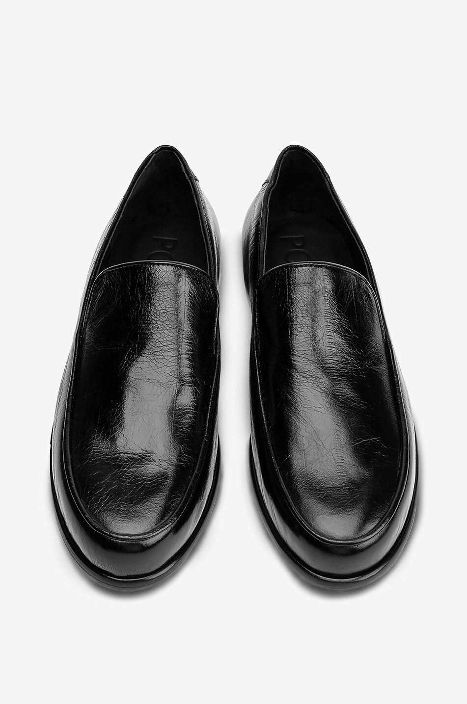 POEVE Nida crushed patent leather loafers Women BLACK 3