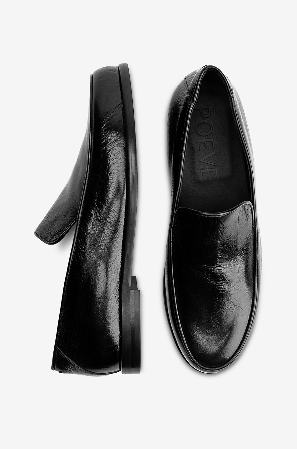 POEVE Nida crushed patent leather loafers Women BLACK 5