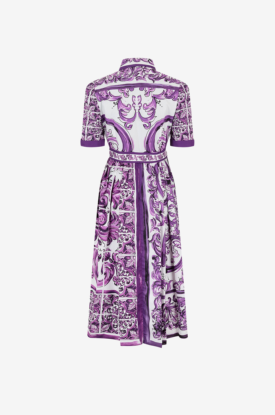 DOLCE & GABBANA Majolica poplin midi shirt dress Women PURPLE 2