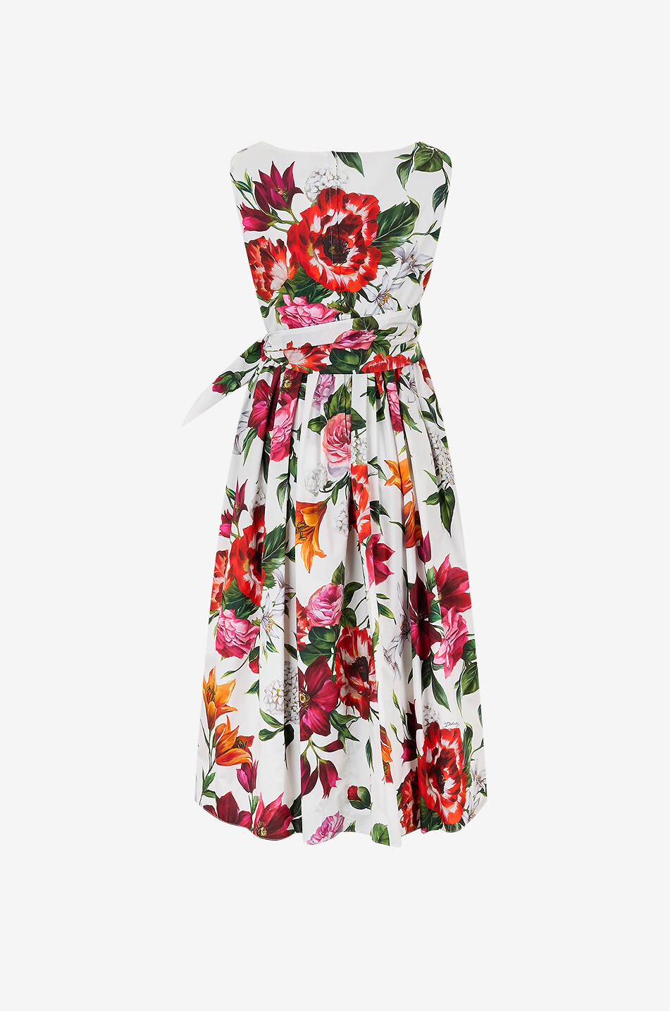 DOLCE & GABBANA Anemone and lily print flared midi dress Women MULTI COLOURED 2