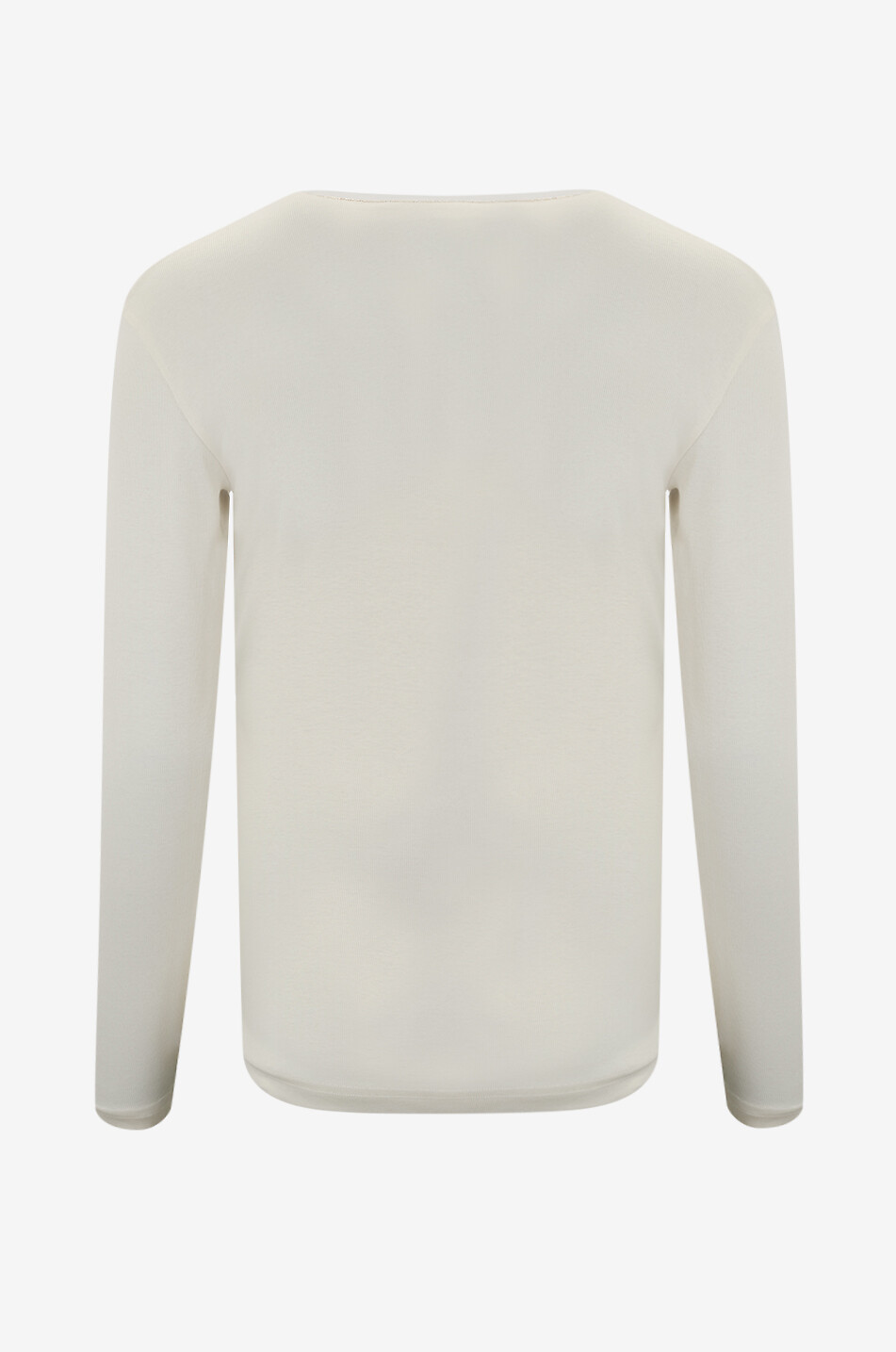 FABIANA FILIPPI Diamante fitted V-neck T-shirt with tulle Women EGGSHELL 2