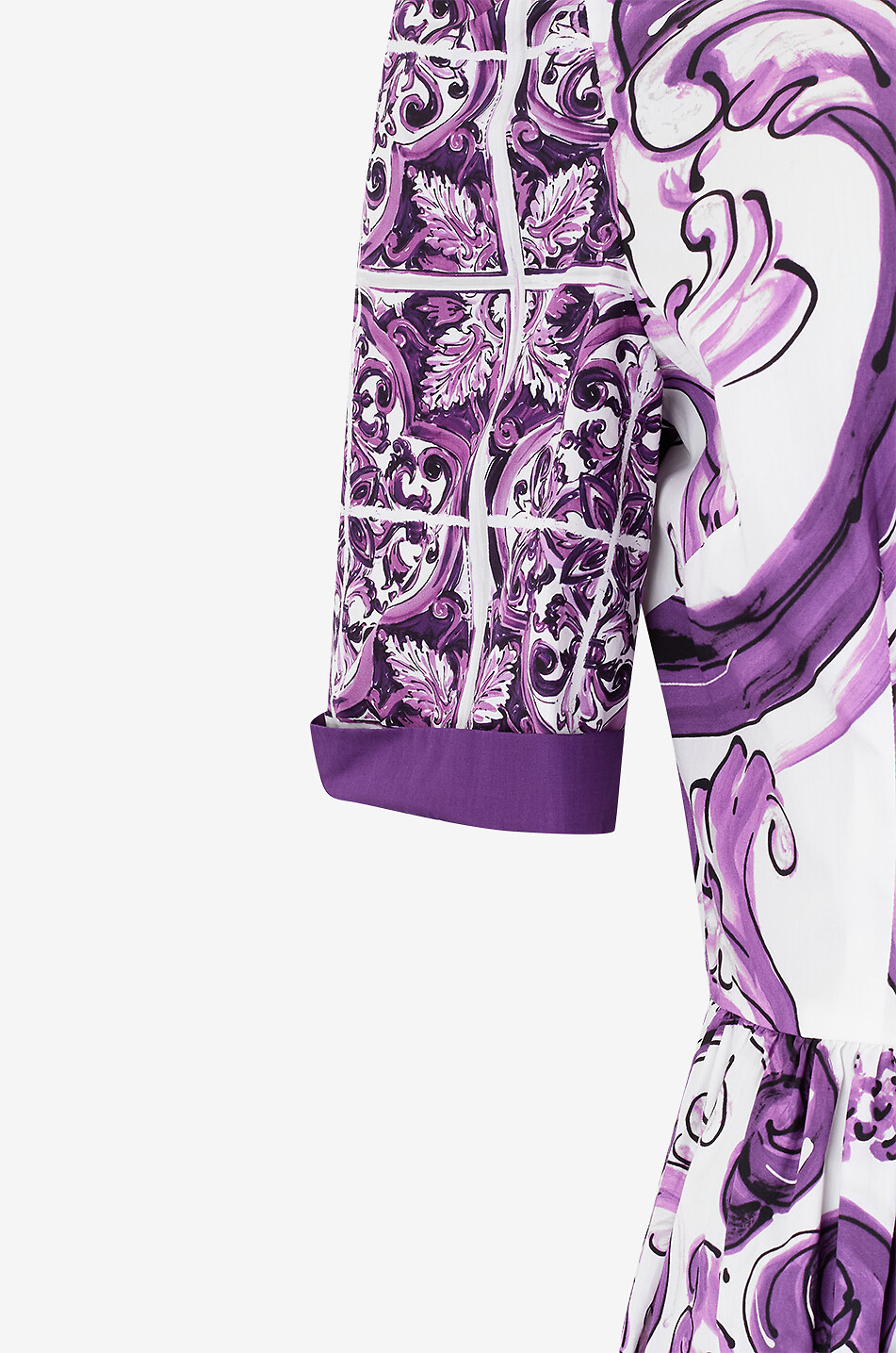 DOLCE & GABBANA Majolica poplin midi shirt dress Women PURPLE 3