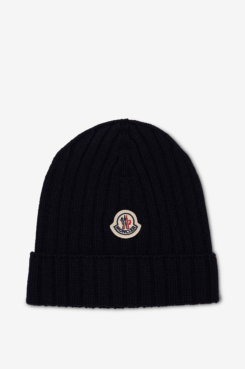 MONCLER Bonnet côtelé en laine responsable bébé Bébé BLEU FONCE 1