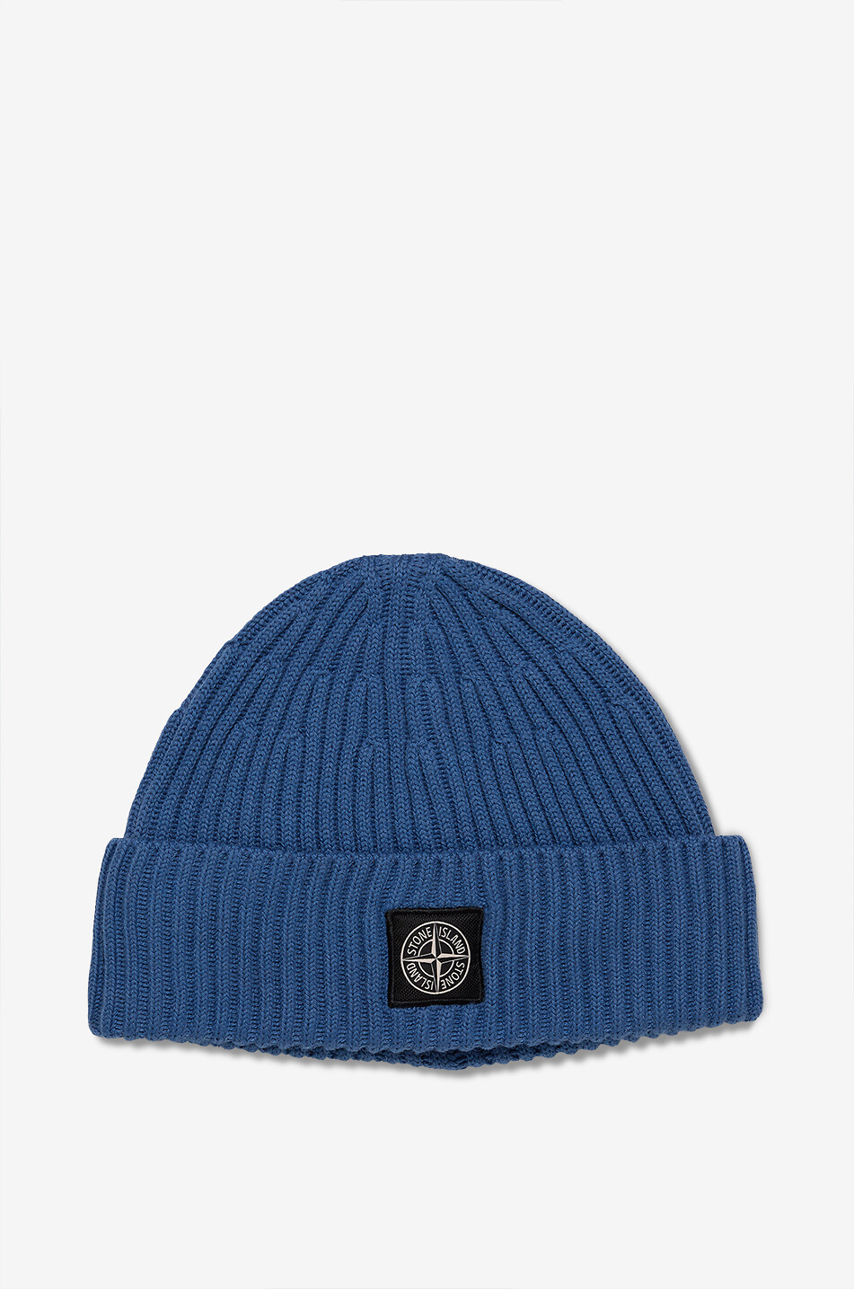 Compass K2S15 rib knit virgin wool beanie - STONE ISLAND - BLUE
