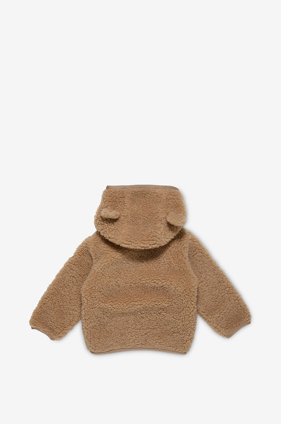MONCLER Cardigan zippé à capuche et oreilles bébé en polaire teddy Bébé Beige Foncé 2